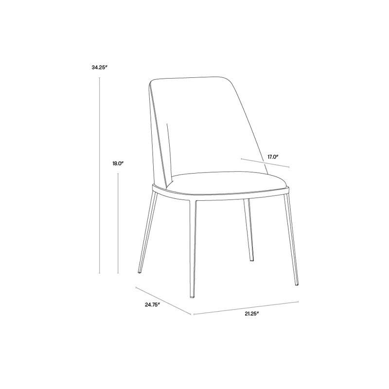 Bravo Portabella Faux Leather and Metal Dining Chair