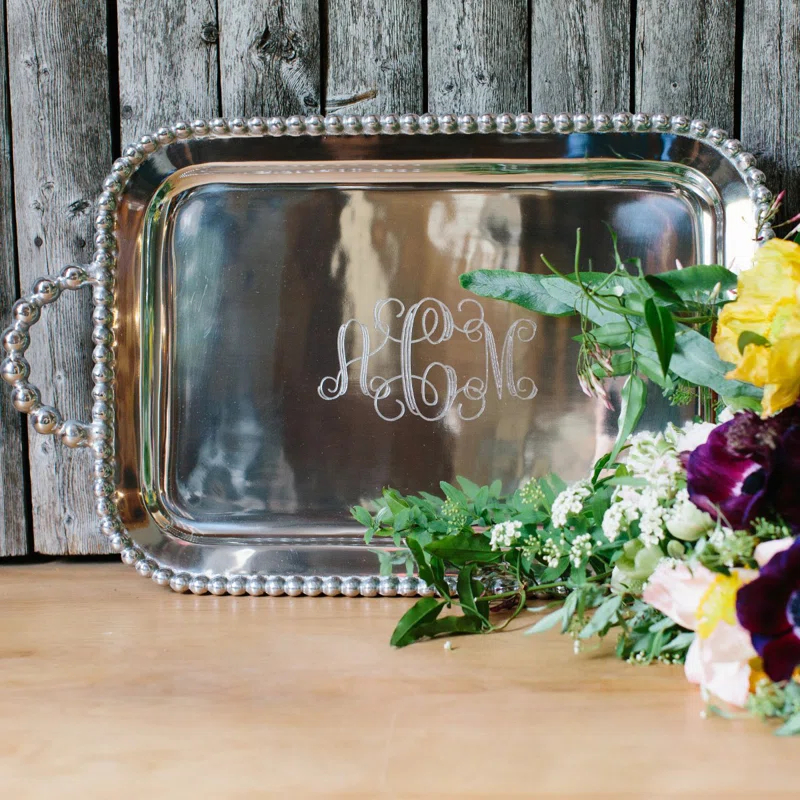 Mariposa String Of Pearls Aluminum Tray