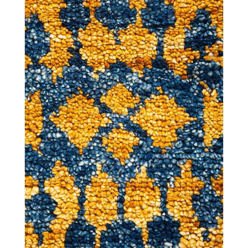 Hand-Knotted Multicolor Wool Aztec Print 6' x 9' Area Rug