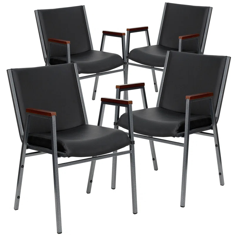Flash Furniture Aliya Heavy Duty Stack Chair with Arms (Set of 4)