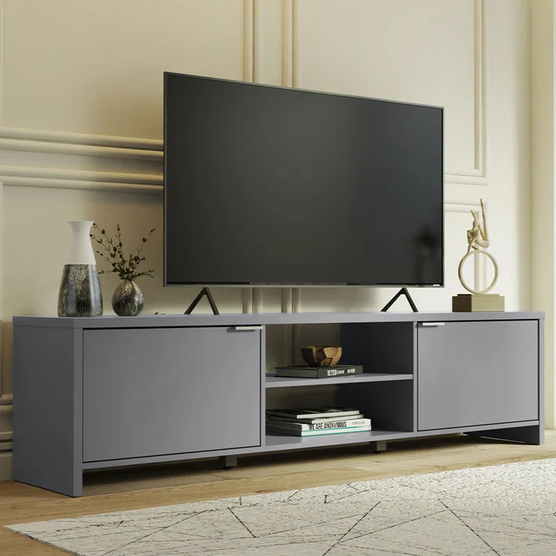 Ebern Designs TV Stand Large Media Console with Cable Management for 65, 75 Inch Media Storage Gaming Living Room Entertainment Center Modern Wooden Television Cabinet