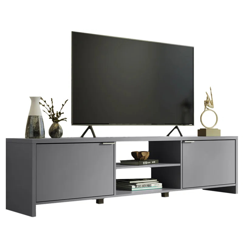 Ebern Designs TV Stand Large Media Console with Cable Management for 65, 75 Inch Media Storage Gaming Living Room Entertainment Center Modern Wooden Television Cabinet