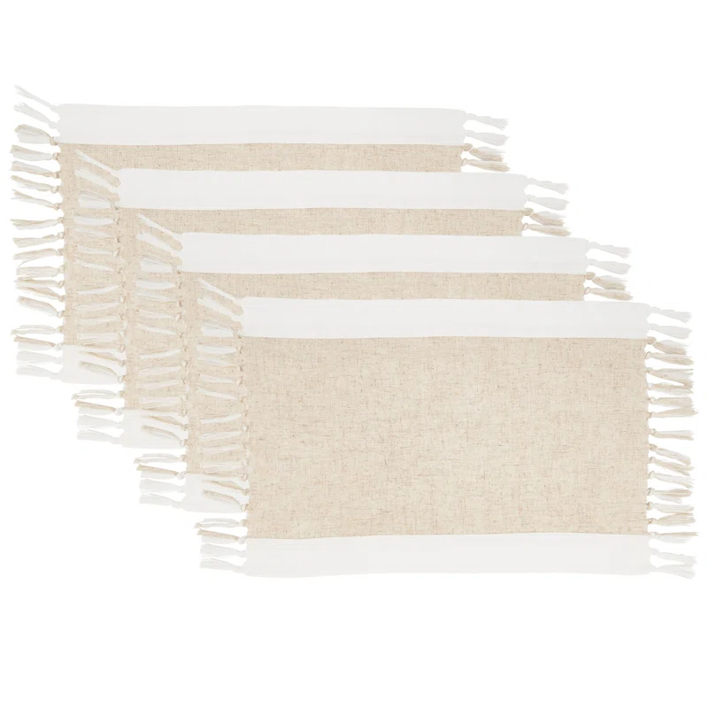 Saro Bridger Collection Polyester No Pattern Rectangle Placemat (Set of 4)