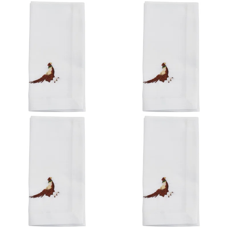 Saro Worsham Collection Polyester Animals/Nature Square Napkin (Set of 4)