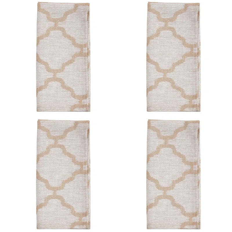 Saro Marrakesh Collection Polyester Geometric Square Napkin (Set of 4)