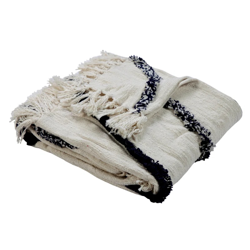 Evette Rios Fringed Cotton Throw & Reviews | Wayfair