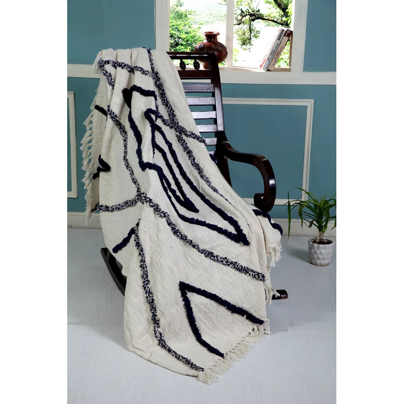 Evette Rios Fringed Cotton Throw & Reviews | Wayfair