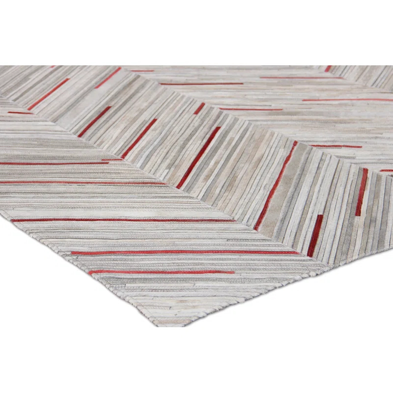Natural Hide Cowhide Chevron Area Rug