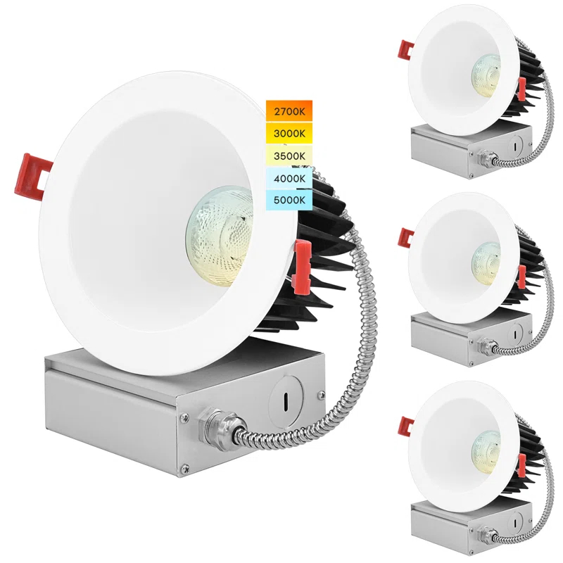 4" Regressed Selectable CCT New Construction LED Canless Recessed Lighting Kit