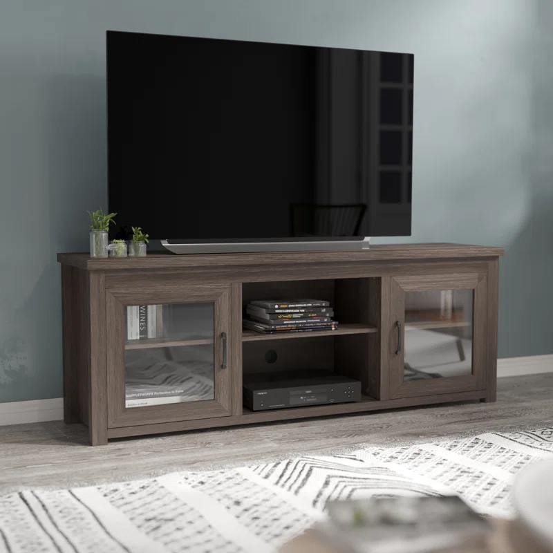 Flash Furniture Hatteras Classic TV Stand for up to 80" TVs with Glass Fronted Doors