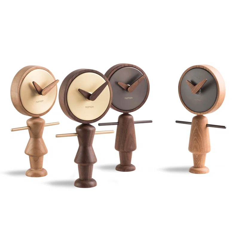 Nene Rustic Analog Walnut Electric Tabletop Clock