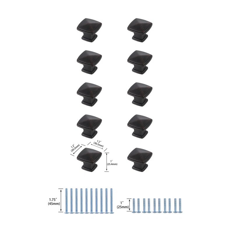 Courey 1.2" Length Square Knob