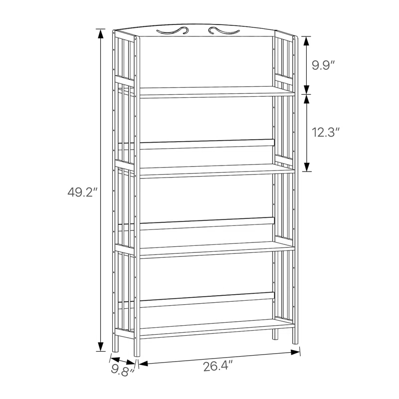 Adjustable Bamboo Wood Bookcase Storage Bookshelf