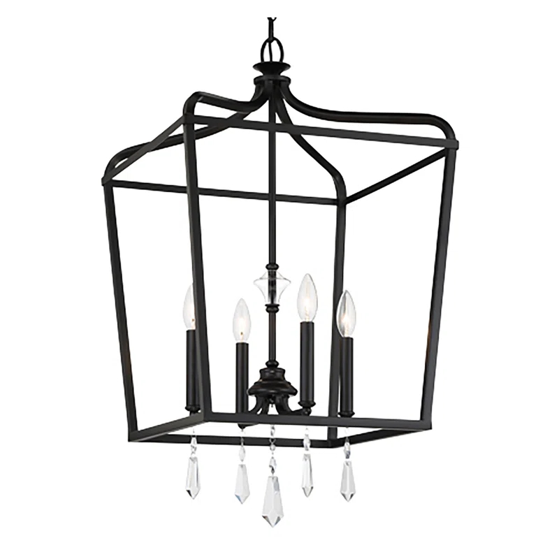 4 - Light Dimmable Lantern Geometric Chandelier