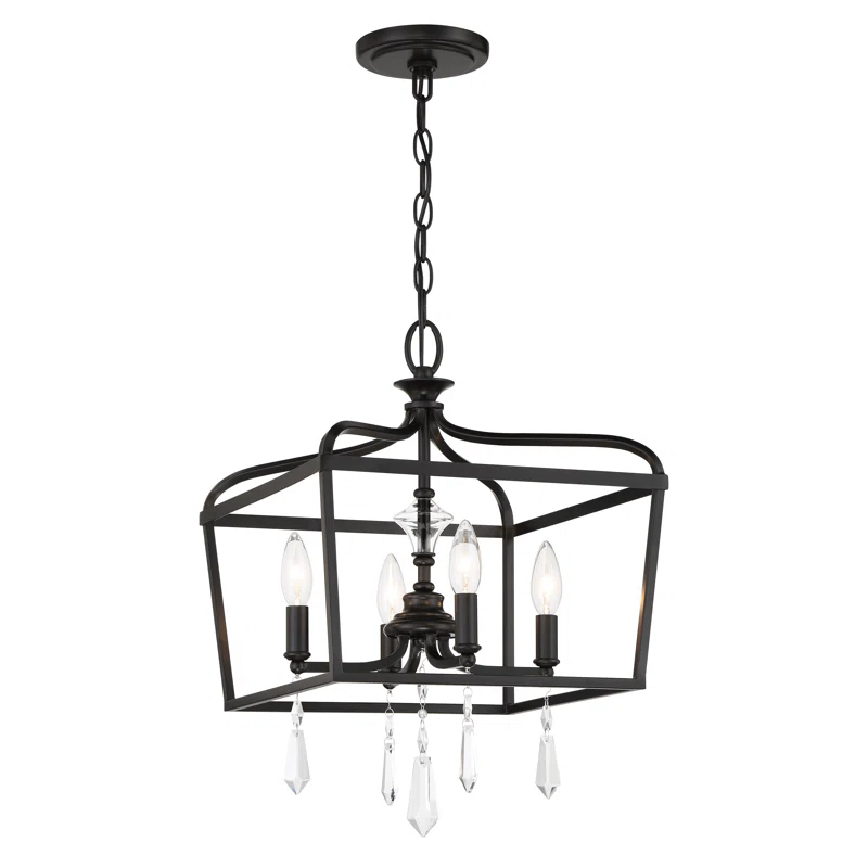 4 - Light Dimmable Lantern Geometric Chandelier