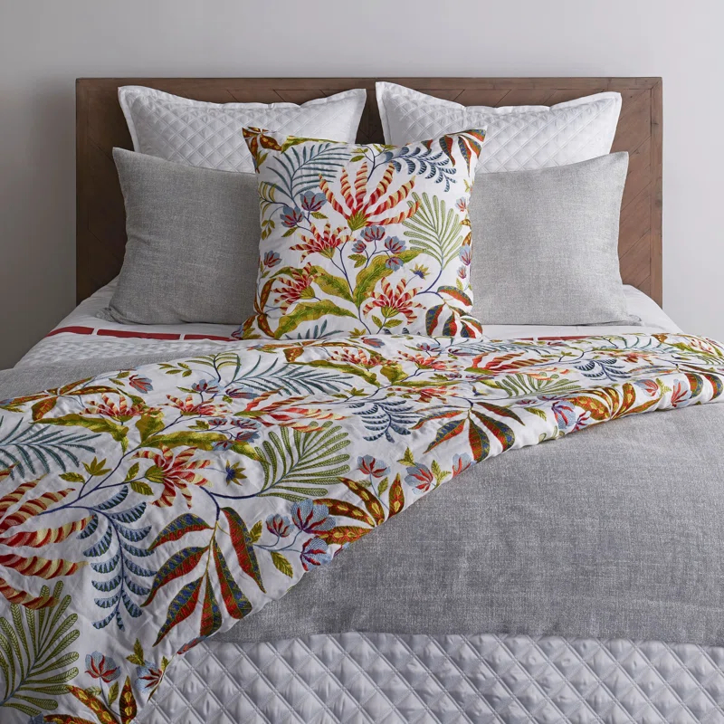 Black Cotton Reversible Throw with Polyester Fill