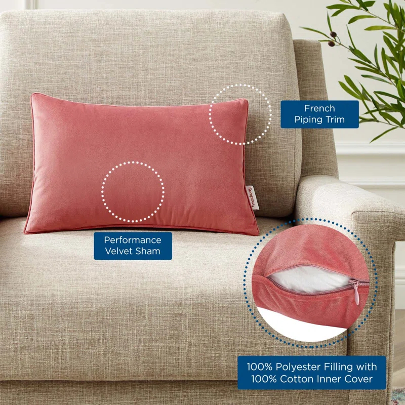 Modway Enhance Lumbar Performance Velvet Throw Pillow by Modway