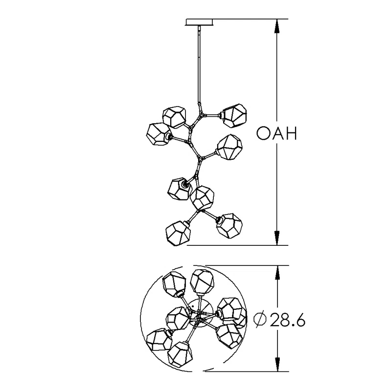 Gem Modern Vine Chandelier