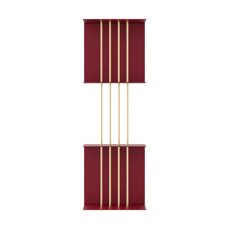 Ruby Red Slim Sculptured Metal Teaser Wall Shelf