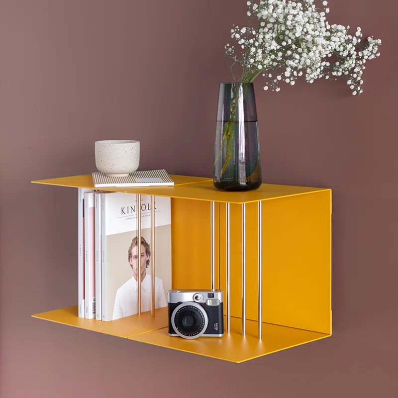 Teaser Slim Sculptured Metal Wall Shelf in Petrol Blue