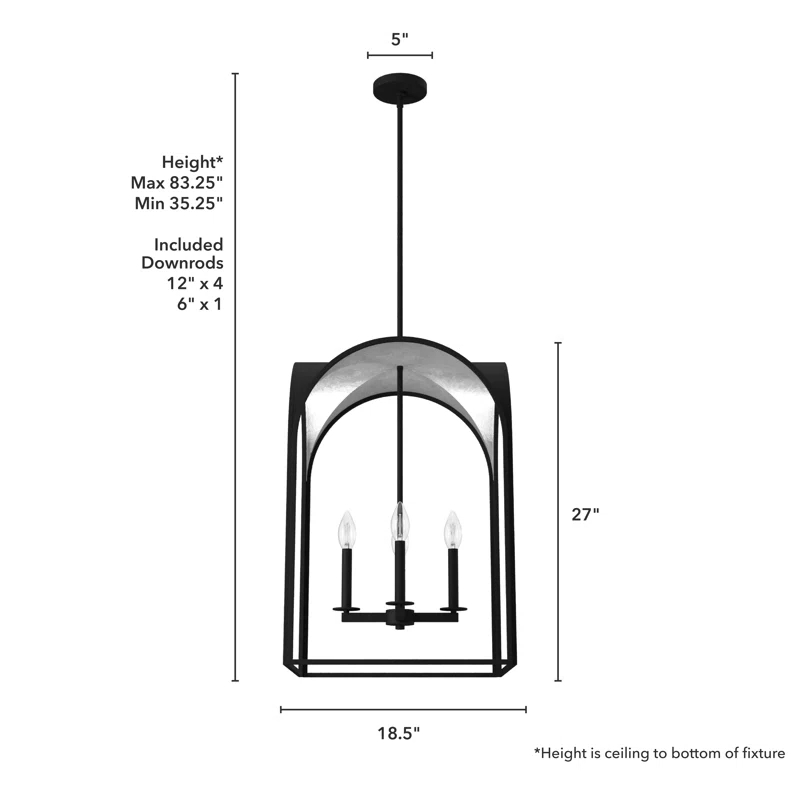 Dukestown 4 Light 18 inch Lantern Pendant