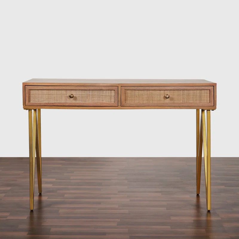 Mod-Arte Lana 45" Solid Wood Writing Desk with 2 Drawers