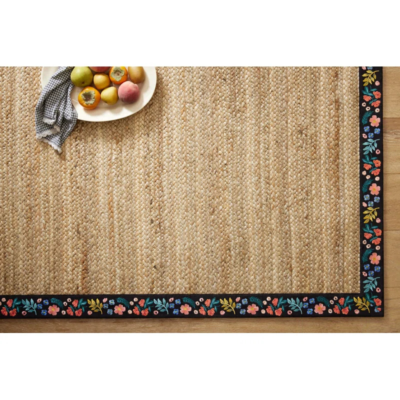 Rifle Paper Co. x Loloi Costa COS-01 Wildwood Natural/Black Area Rug