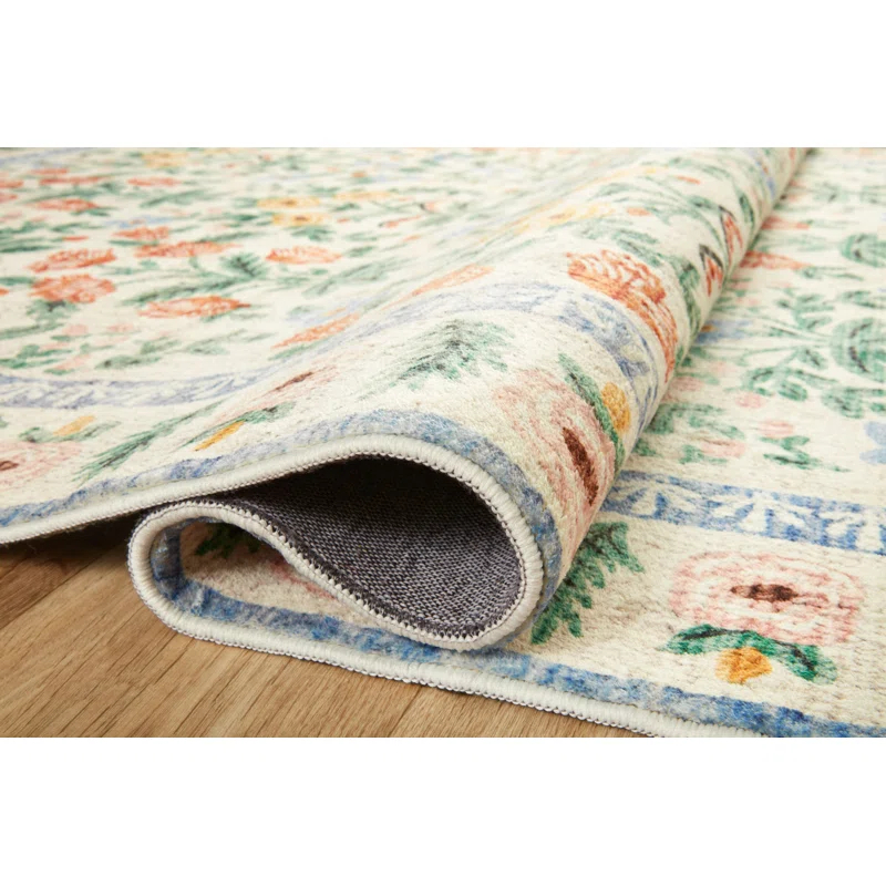 Rifle Paper Co. x Loloi Eden Mughal Garden Cream Rug feat CloudPile