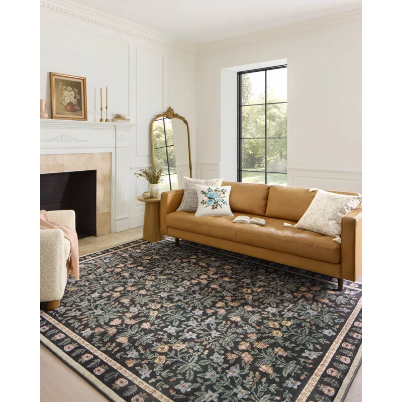 Rifle Paper Co. x Loloi Eden Mughal Garden Black Rug feat. CloudPile
