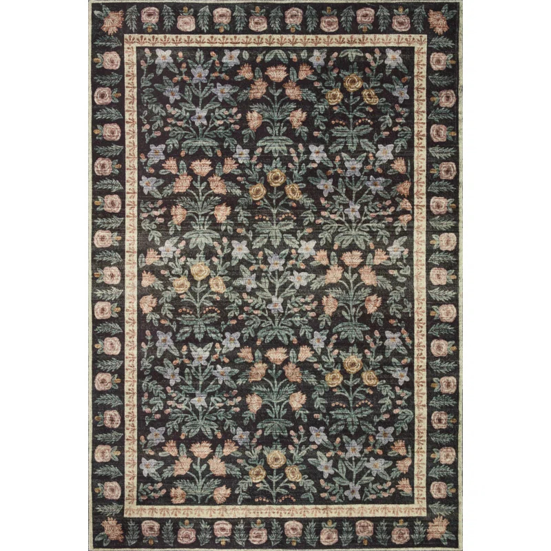 Rifle Paper Co. x Loloi Eden Mughal Garden Black Rug feat. CloudPile