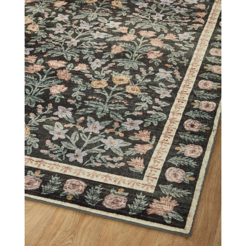 Rifle Paper Co. x Loloi Eden Mughal Garden Black Rug feat. CloudPile