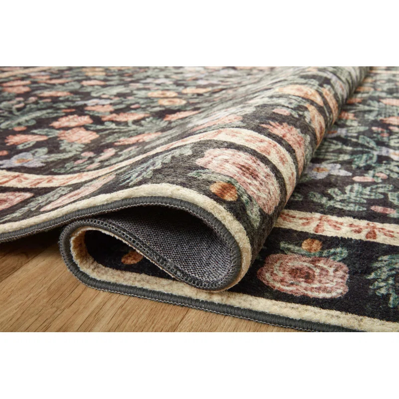 Rifle Paper Co. x Loloi Eden Mughal Garden Black Rug feat. CloudPile