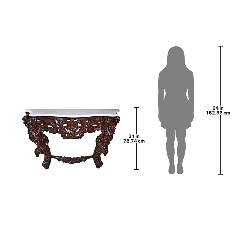 Design Toscano Hapsburg 54'' Marble Top Console Table