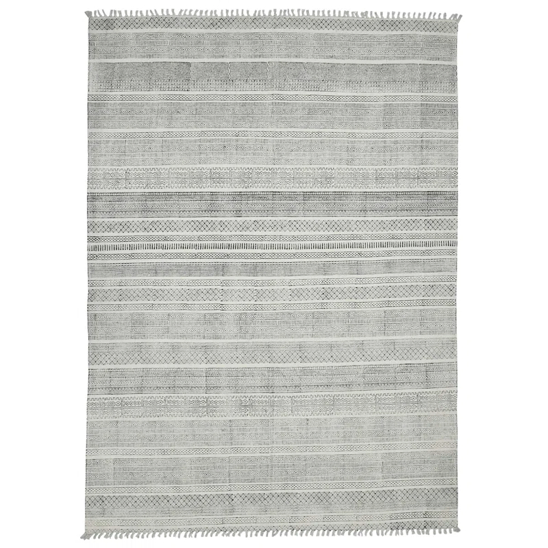 AMER Rugs Dune Alliya Charcoal Flatweave Cotton Area Rug