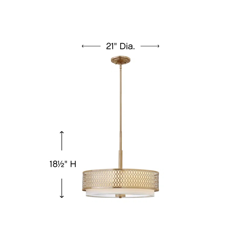 3-Light Unique / Statement Drum Chandelier