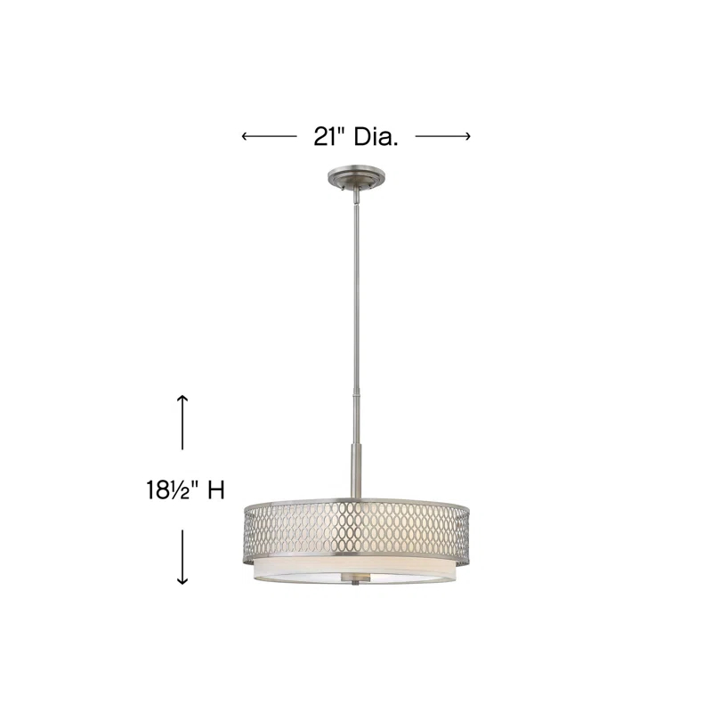 3-Light Unique / Statement Drum Chandelier