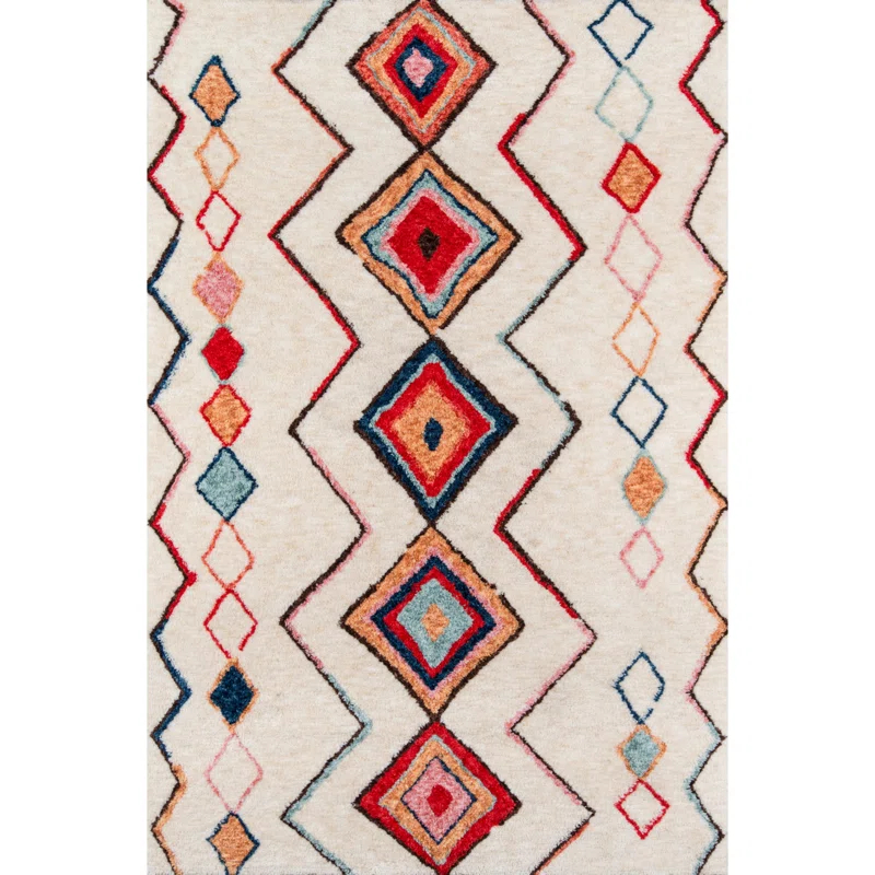 Novogratz Bungalow Olivia Tufted Red/Cream Rug