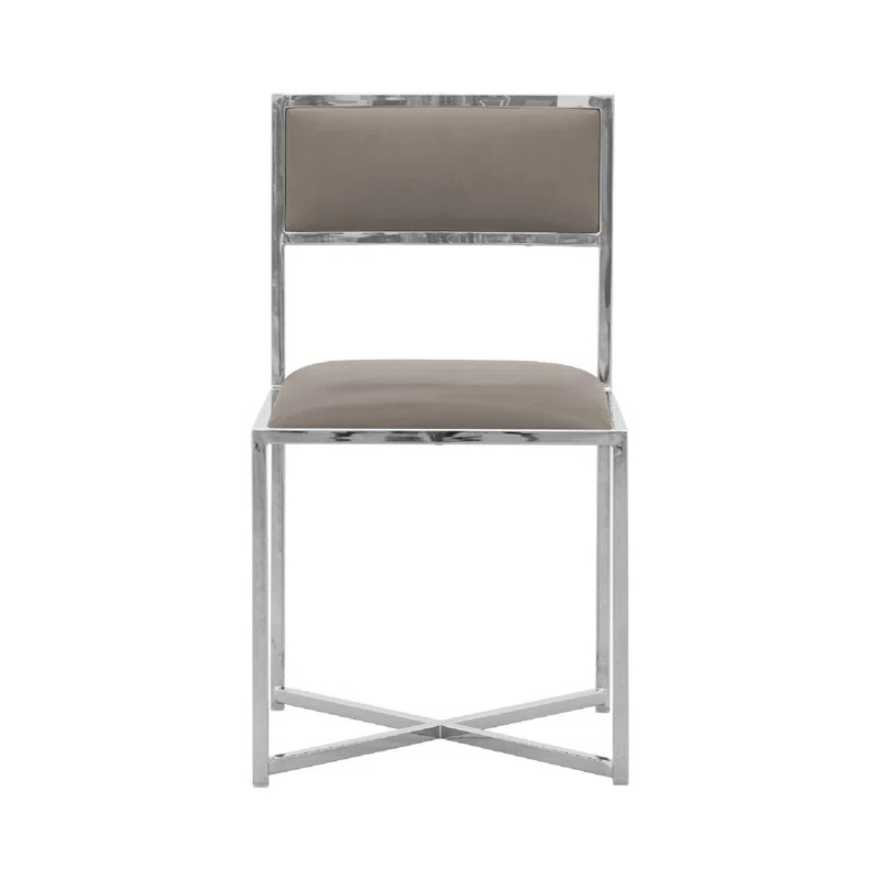 Wade Logan® Aleko 18'' H Faux Leather Upholstered Metal Side Chair (Set of 2)