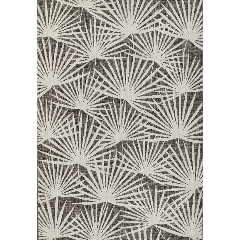 Novogratz Villa Floral Gray/White Indoor / Outdoor Area Rug