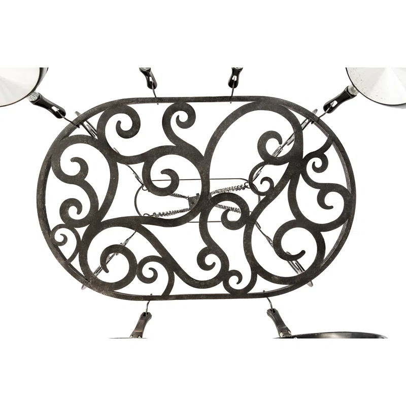Neo Metal Handcrafted Oval Hanging Pot Rack