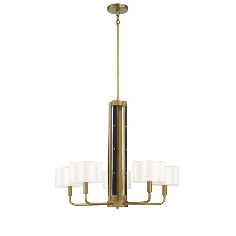 Minka Lavery Minka Lavery Chelsea Soft Brass With White Silk Chandelier
