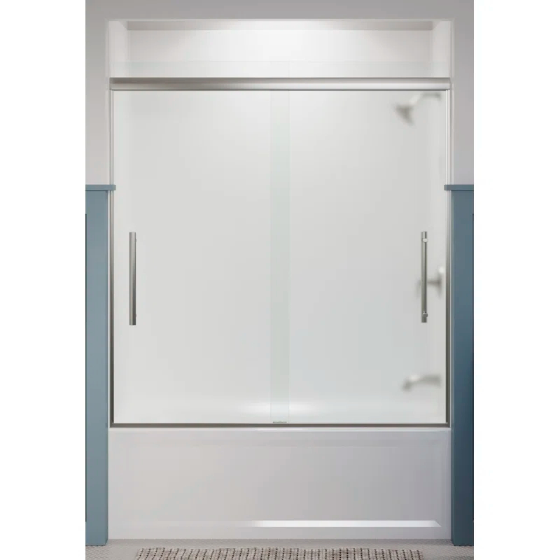 Pleat Frameless Sliding Bath Door