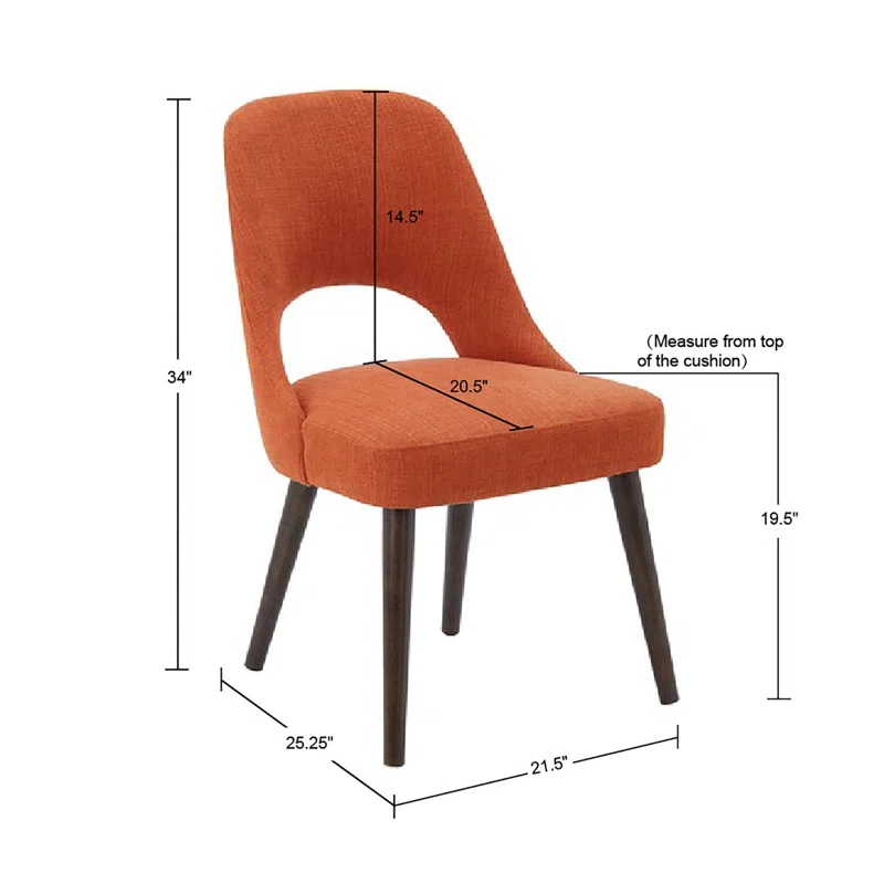 Nola Upholstered Dining Side Chairs with Cutout Back Design