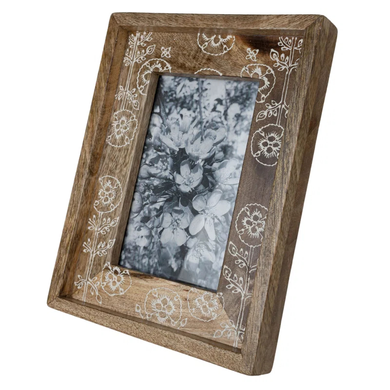 Foreside Home & Garden White Wood Picture Frame