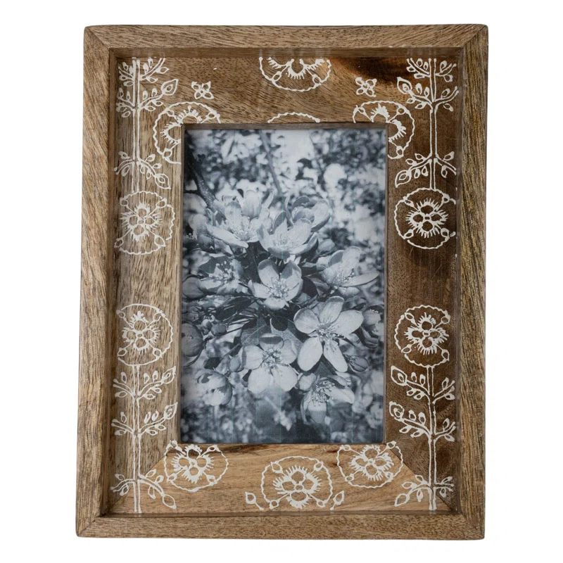 Foreside Home & Garden White Wood Picture Frame