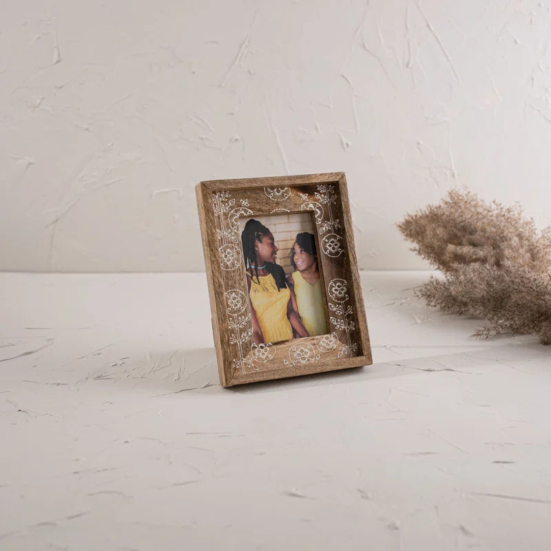 Foreside Home & Garden White Wood Picture Frame