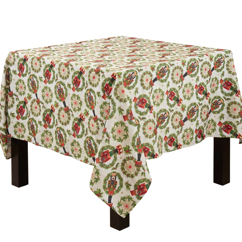 Saro Square_Holiday Tablecloth With Nutcracker Design