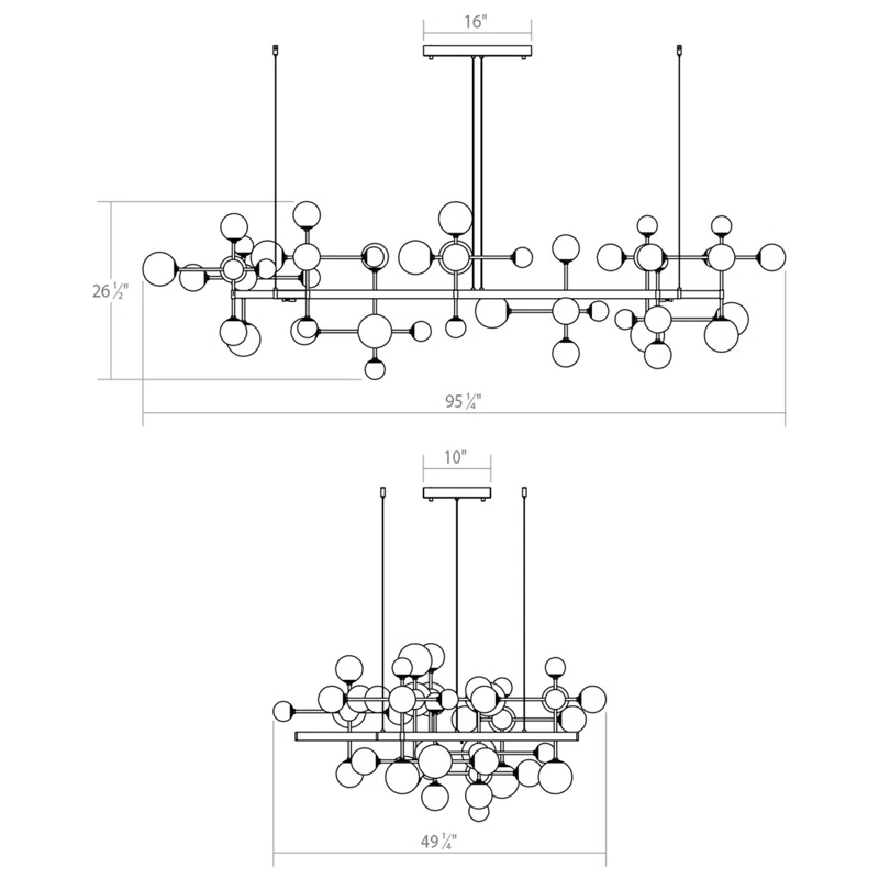 SONNEMAN Nebula - Zig Zag LED Chandelier