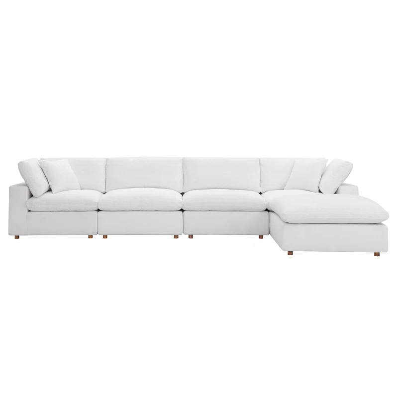 Modway Modway Commix Down-Filled Overstuffed Upholstered Sectional Sofa Set, 5 Piece w/Chase