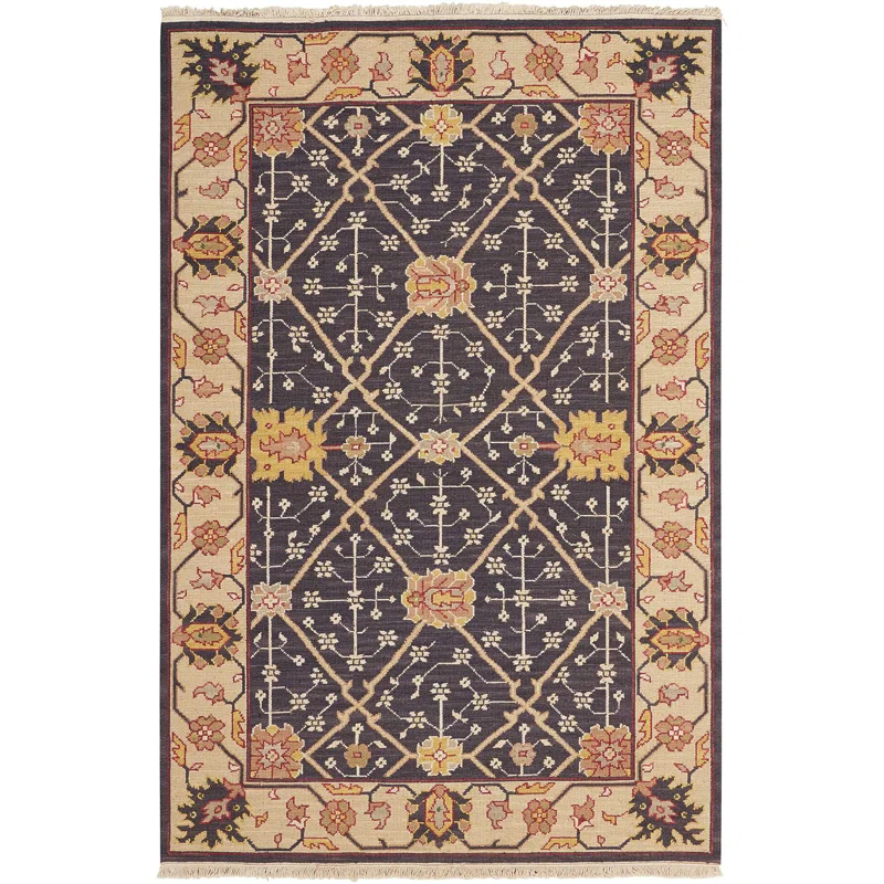 Charlton Home® Glenndora Indigo/Brown Area Rug